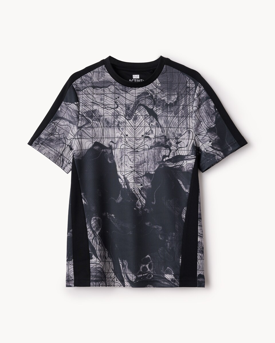 image 1 of F&F Active ULTRAMOVE Boys Printed T-Shirt in Black