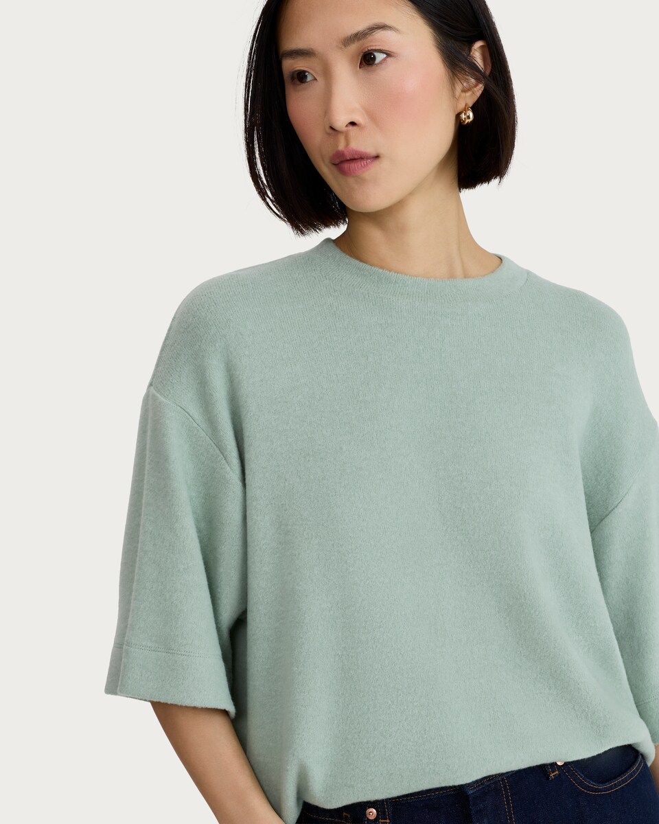 image 1 of F&F Textured Oversized Fit T-Shirt in Green
