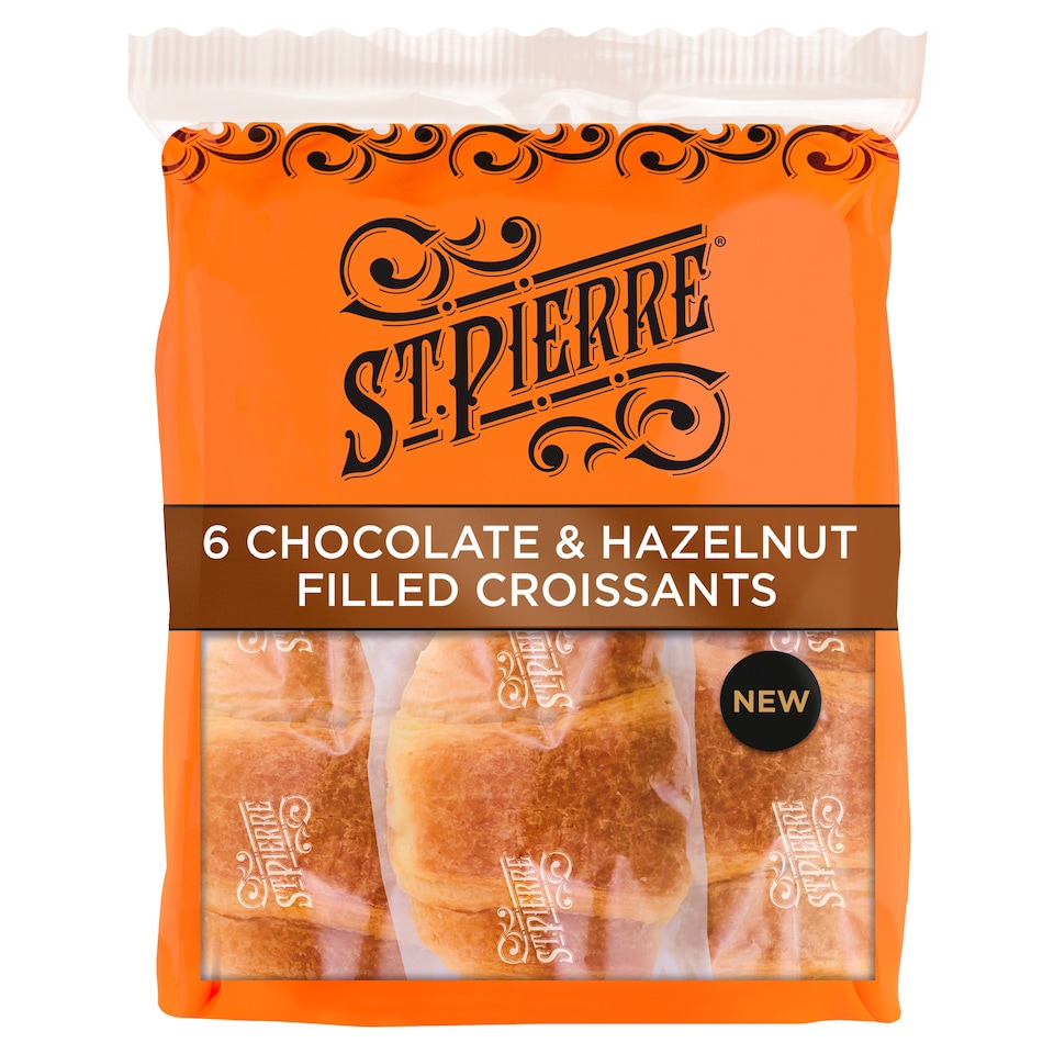 St Pierre 6 Chocolate and Hazelnut Filled Croissants