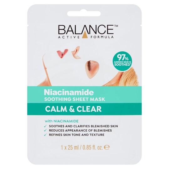 Balance Active Niacinamide Face Mask 25Ml Tesco Groceries