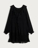 image 4 of F&F Chiffon Ruffled Pleated Mini Dress in Black