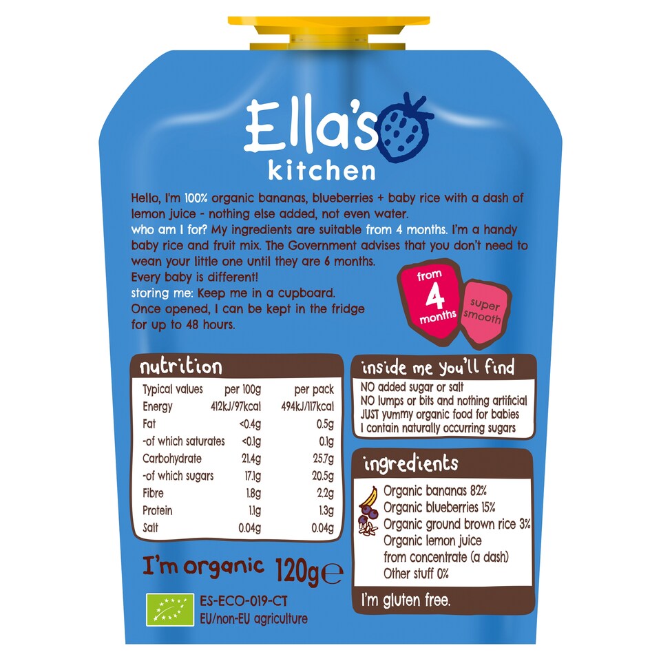 image 1 of Ella's Bananas Blueberries Baby Rice Stage1 120G