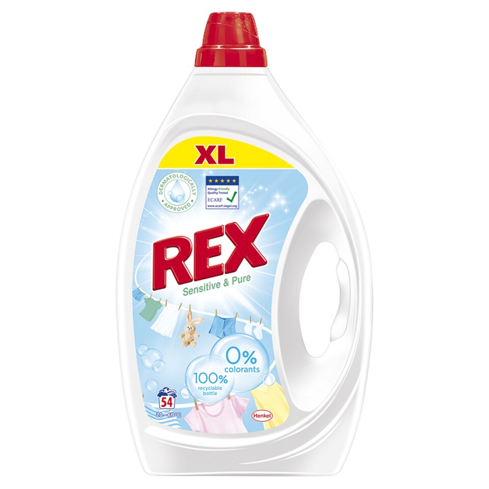 REX prací gel Rex Sensitive & Pure 54 praní, 2,43l