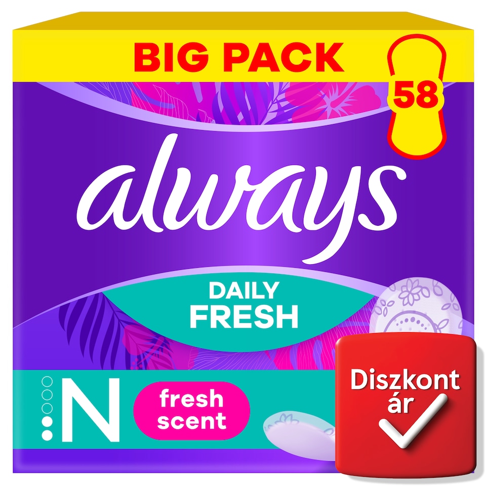 Always Daily Fresh Normal, Friss illattal 58 Darabos Kiszerelés  1. kép