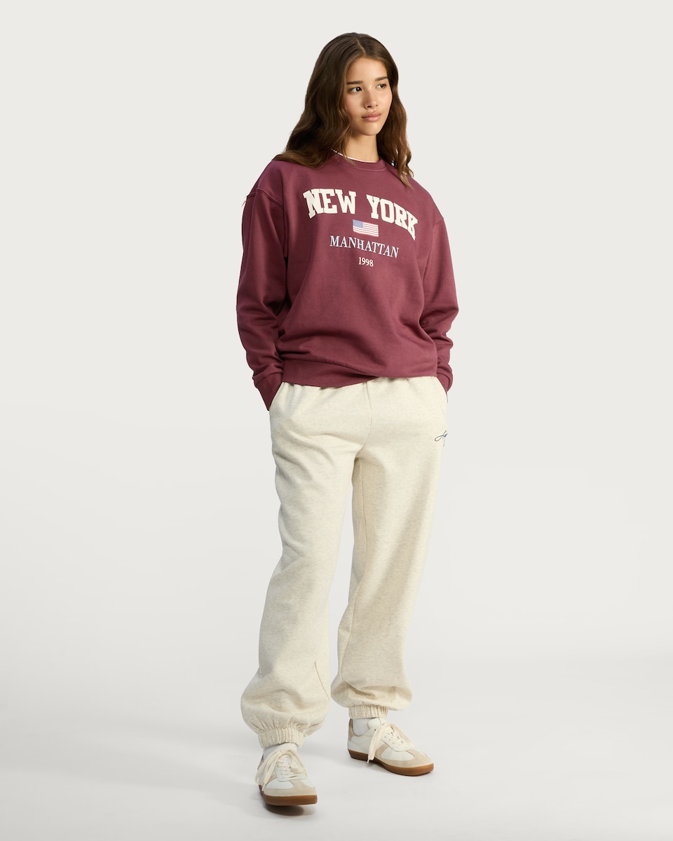 image 1 of OH ME OH MY Cotton Rich New York Sweatshirt in Berry