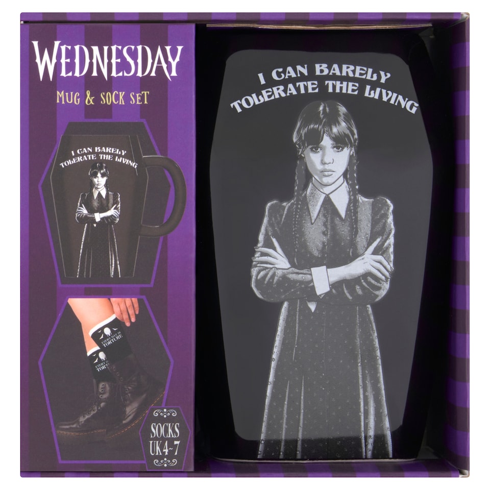 Wednesday Coffin Shape Mug & Socks Christmas Gift Set