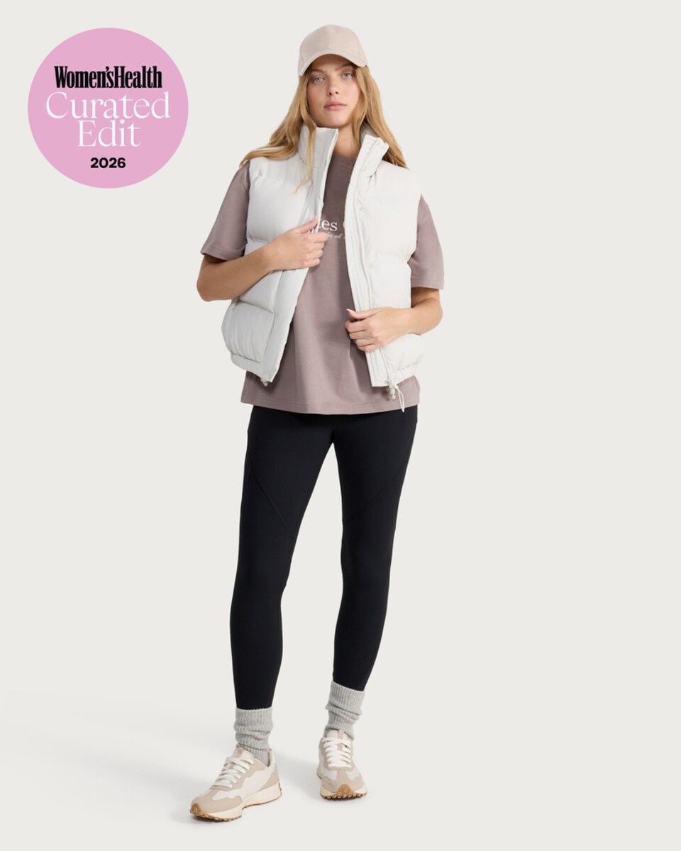 image 1 of F&F Active OUTDOOR Shower Resistant Padded Zip Through Gilet in Cream