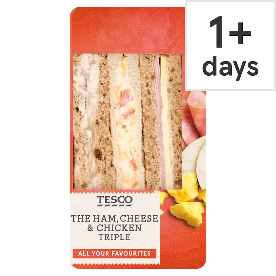 Tesco Ham, Cheese & Chicken Triple Sandwich
