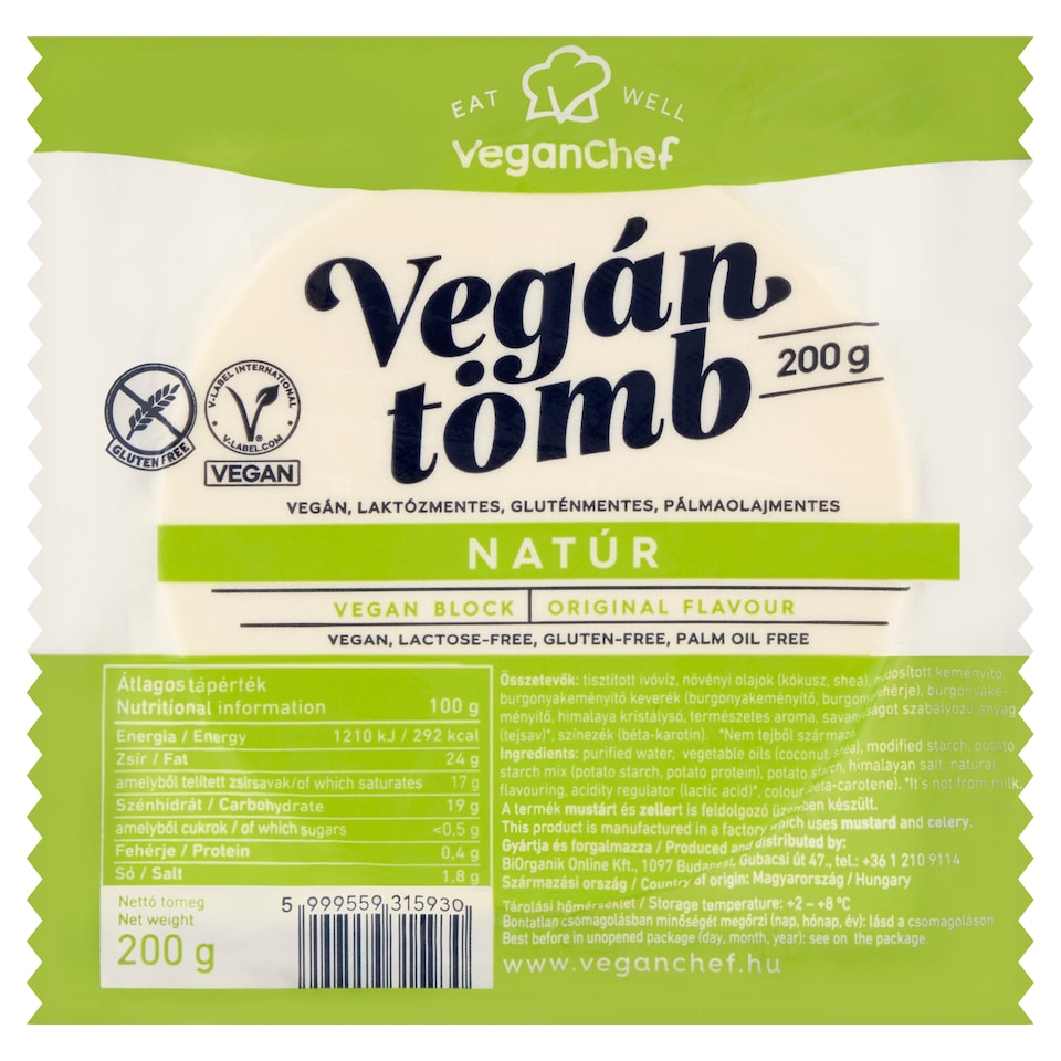 VeganChef natúr vegán tömb 200 g