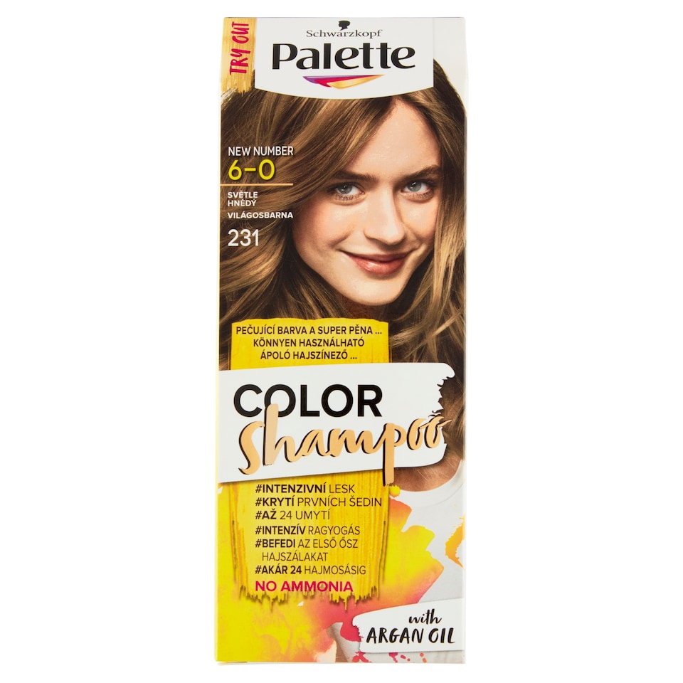 image 1 of Schwarzkopf Palette Color Shampoo Hair Color Light Brown 6-0 (231)