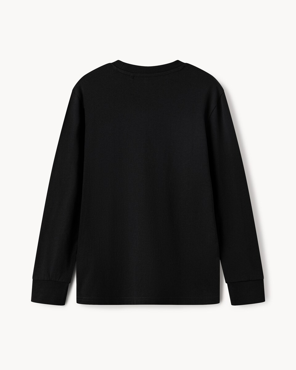 image 1 of F&F Boys Pure Cotton Long Sleeved Top in Black