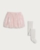 image 4 of F&F Girls 2-Piece Sequin Skirt and Tights Set in Multi Grey