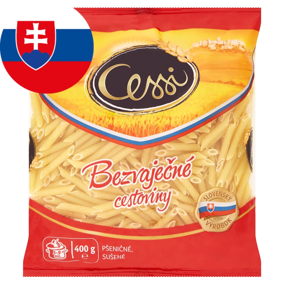 Cessi Bezvaječné cestoviny pšeničné, sušené penne rigate 400 g