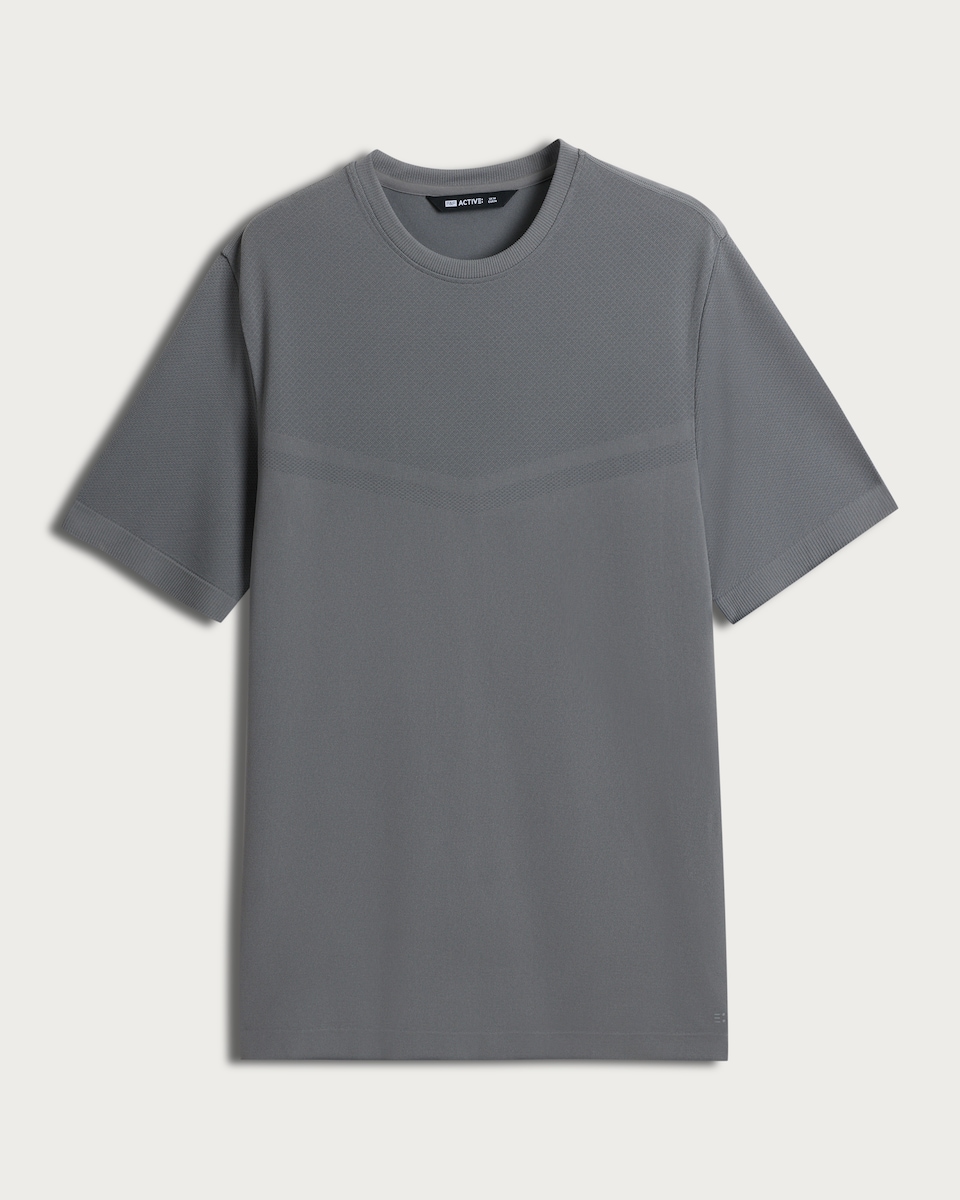 image 1 of F&F Active ULTRARUN Seamless Short Sleeved T-Shirt in Grey