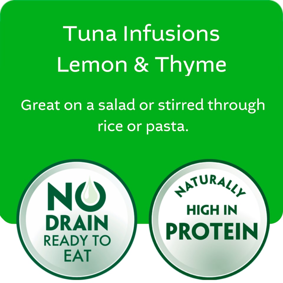 image 1 of John West Lemon & Thyme No Drain Tuna Infusions 80g