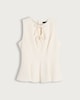 image 5 of F&F Tie Front Sleeveless Blouse in Ivory