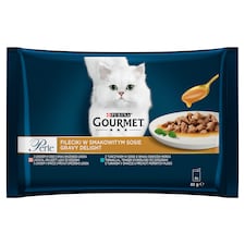 Gourmet Perle Gravy Delight Pouches for Cats Salmon, Tuna in Sauce 4 x 85g