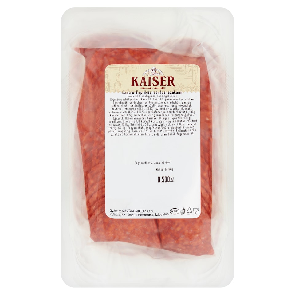 Kaiser Gastro szeletelt paprikás sertés szalámi 500 g  1. kép