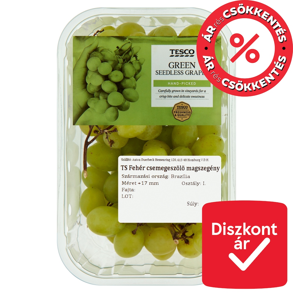 Tesco magszegény fehér csemegeszőlő 500 g