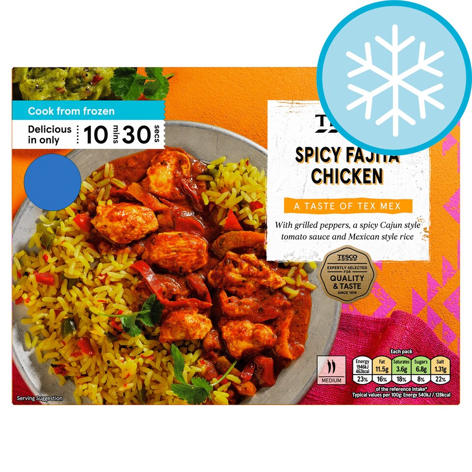  Tesco Spicy Fajita Chicken with Spicy Rice 400g