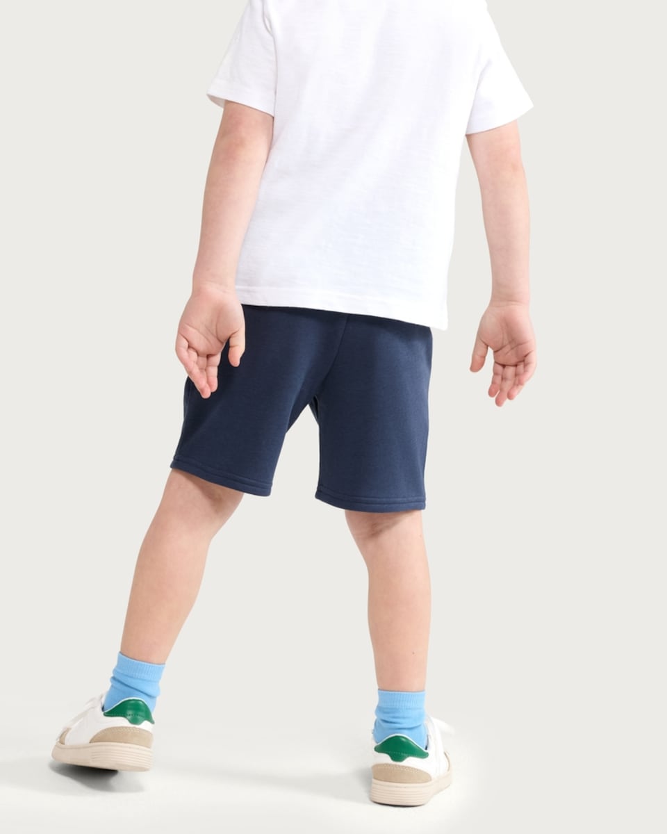 image 1 of F&F Boys Cotton Rich Drawstring Shorts in Navy