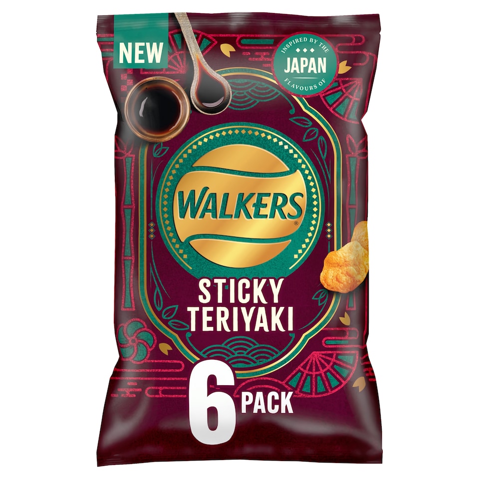 image 1 of Walkers Sticky Teriyaki Multipack Crisps 6 x 25g