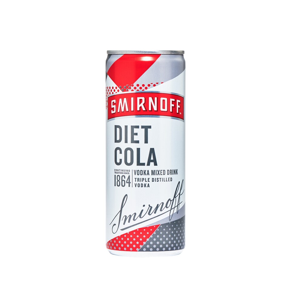 image 1 of Smirnoff Vodka & Diet Cola Can 5% Vol 250ml