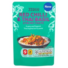 TESCO THAI RED CHILLI & BASIL ST/FRY PASTE 80G