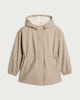 image 4 of F&F Girls Cinched Waist Hooded Raincoat in Neutral