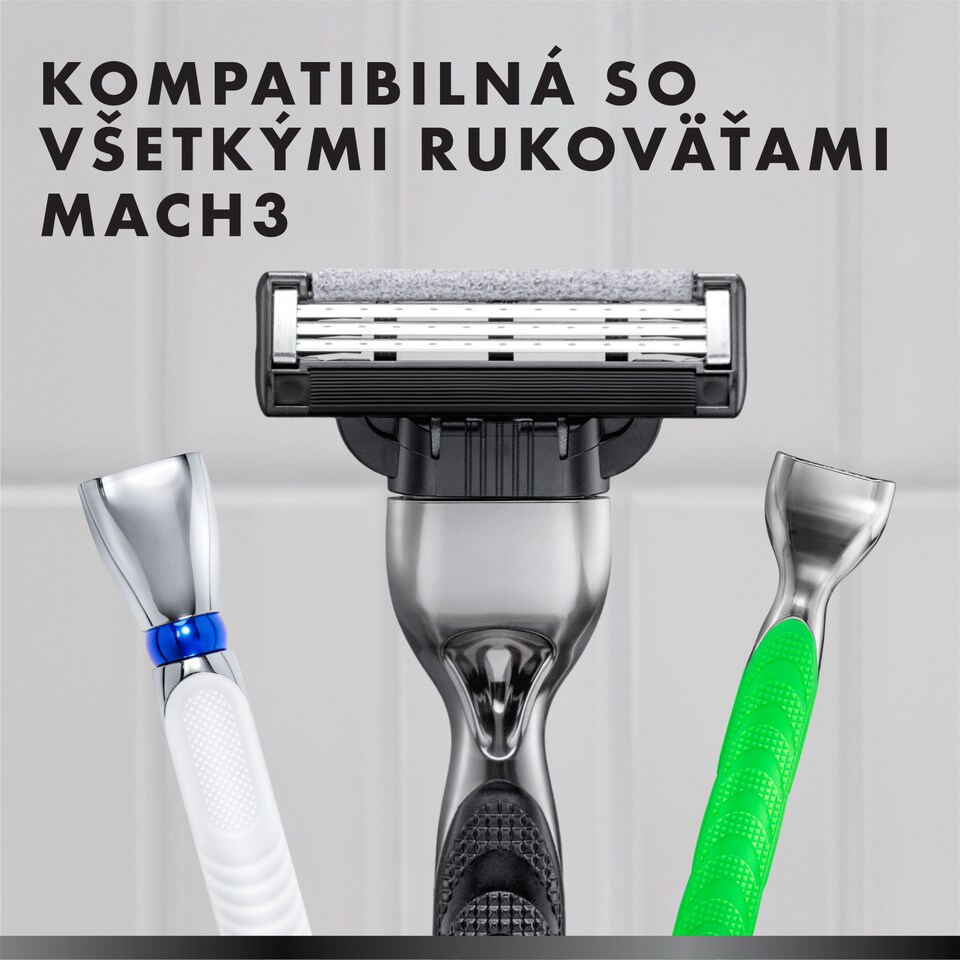 image 1 of Gillette Mach3 Charcoal Náhradné Holiace Hlavice pre Mužov s 3 Čepieľkami