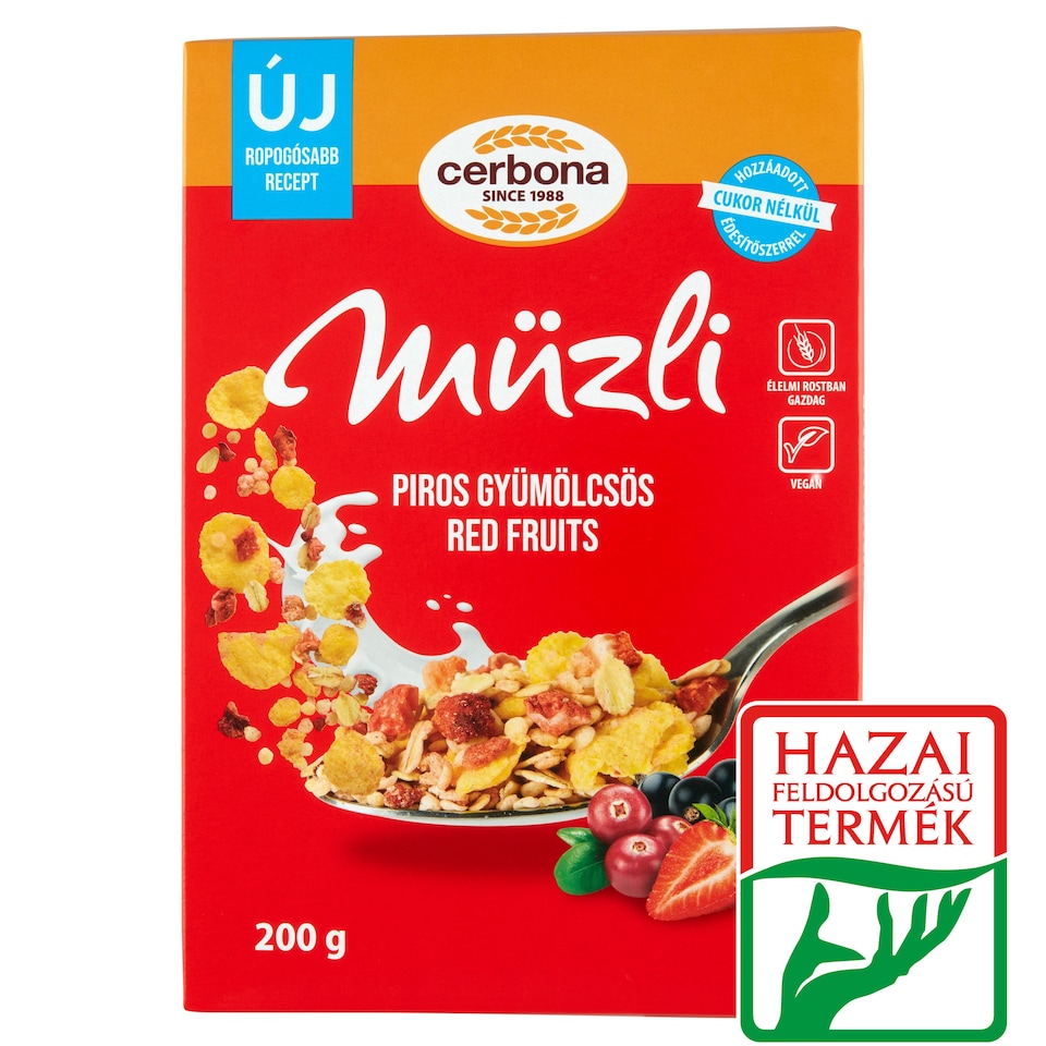 Cerbona Red Fruits Muesli without Added Sugar, with Sweetener 200 g