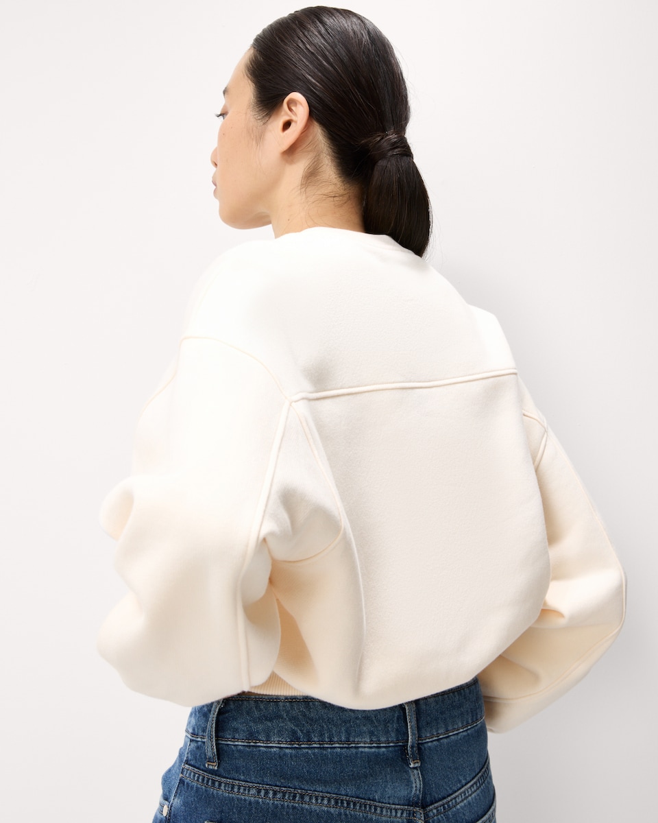 image 1 of F&F Cotton Rich Crew Neck Sweatshirt in Cream