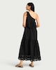 image 3 of The F&F Edit Pure Cotton Embroidered One Shoulder Maxi Dress in Black