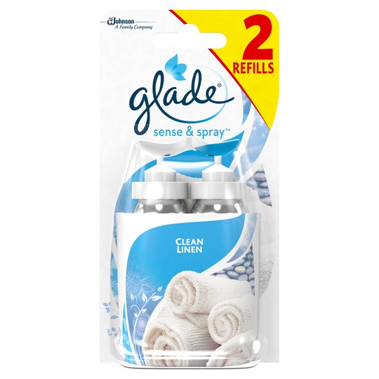 Glade Sense And Spray Duo Refill Clean Linen Tesco Groceries