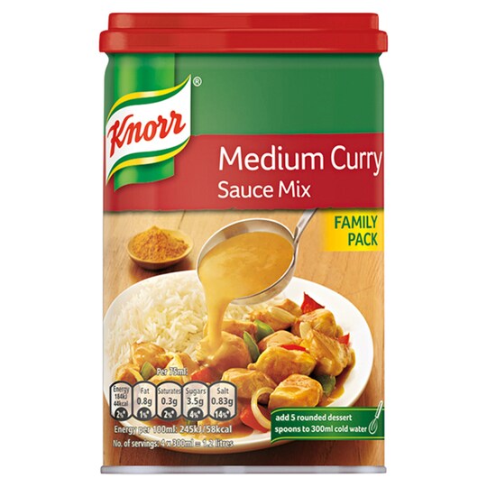 Knorr Medium Curry Sauce Powder Tub 185G Tesco Groceries