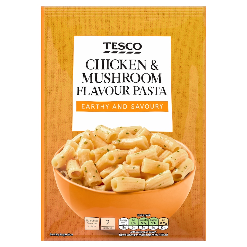 Tesco Chicken & Mushroom Flavour Pasta 120g