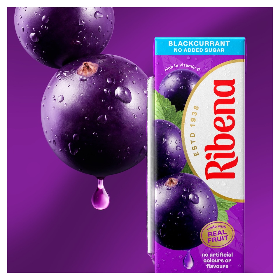 image 1 of Ribena Blackcurrant No Added Sugar Juice Drink 250ml