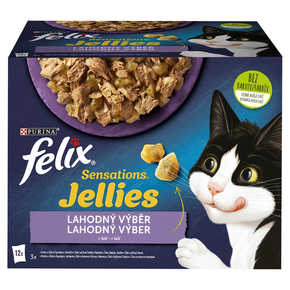 image 1 of Felix Sensations Jellies Pouches for Cats Lamb, Mackerel, Herring, Turkey in Jelly 12 x 85g