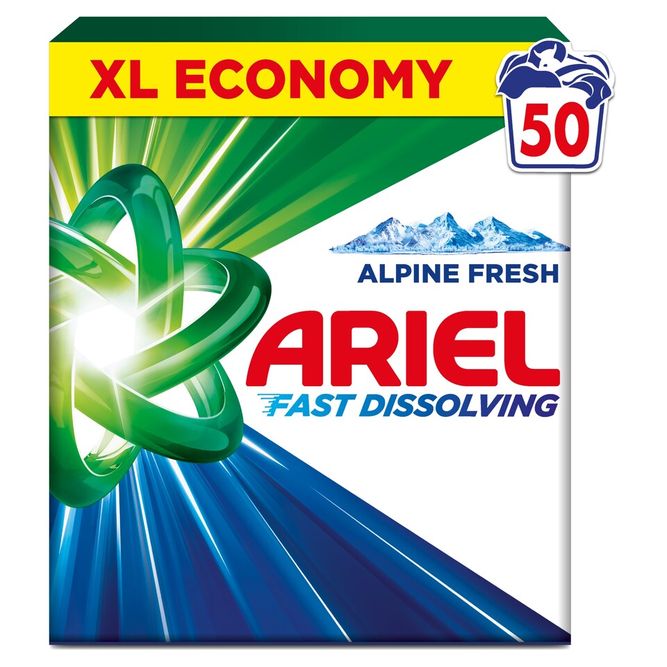 image 1 of Ariel Washing Powder 2.75kg, 50 Washes, Alpine Fresh