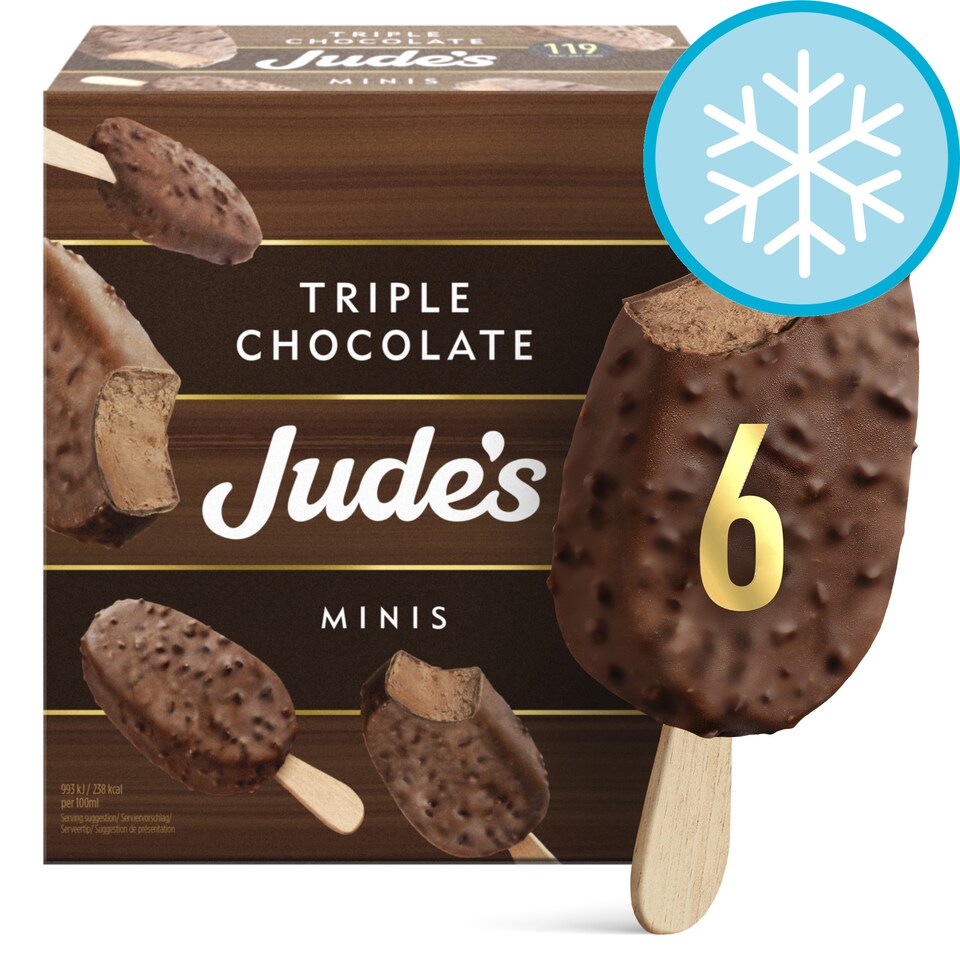 Jude's Triple Chocolate Mini Ice Cream Sticks 6x50ml