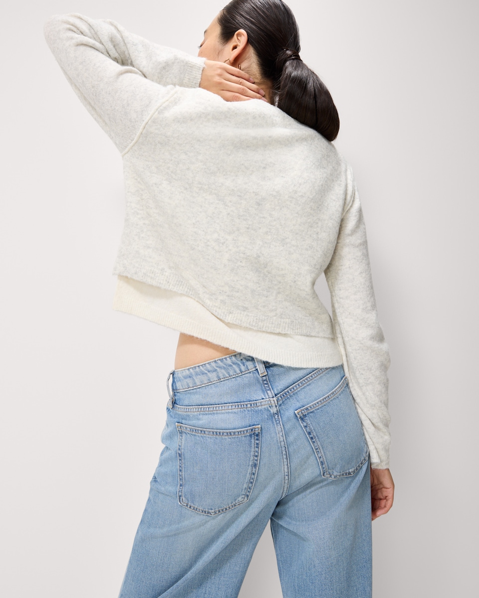image 1 of F&F Knitted Double Layer Cardigan in Grey
