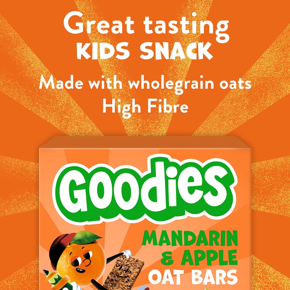image 1 of Goodies Mandarin & Apple Oat Bars 6x23g