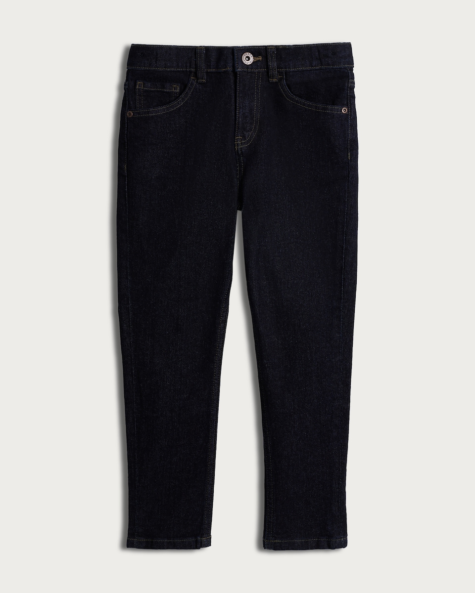 image 1 of F&F Boys Cotton Rich Slim Fit Jeans in Navy
