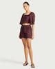 image 2 of F&F Pure Cotton Embroidered Co-ord Shorts in Multi Red