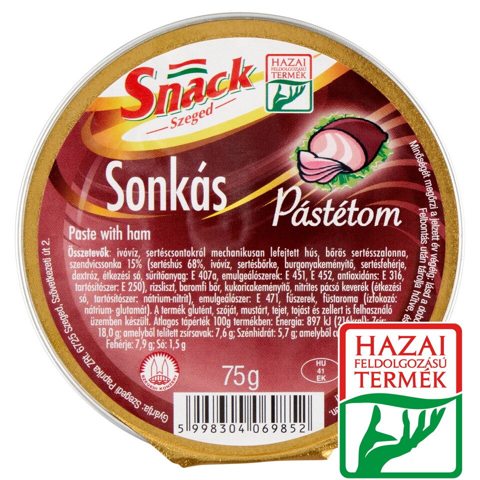 Snack Szeged sonkás pástétom 75 g