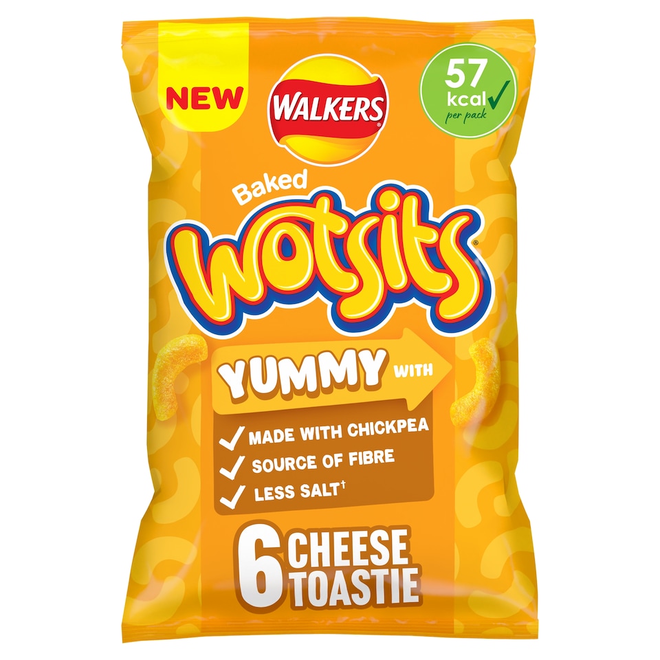 image 1 of Walkers Wotsits Cheese Toastie Flavour Crisps 6 x 12g