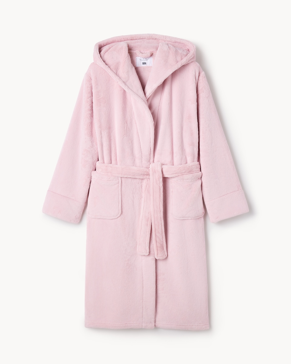 image 1 of F&F Hooded Dressing Gown in Pink