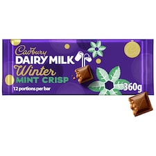 Cadbury Dairy Milk Winter Mint Crisp Chocolate Bar 360g