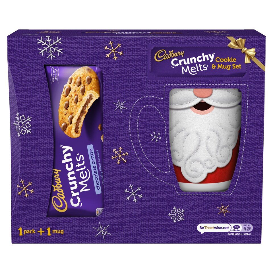 Cadburys Crunchy Melts Cookie 156G And Christmas Mug Set