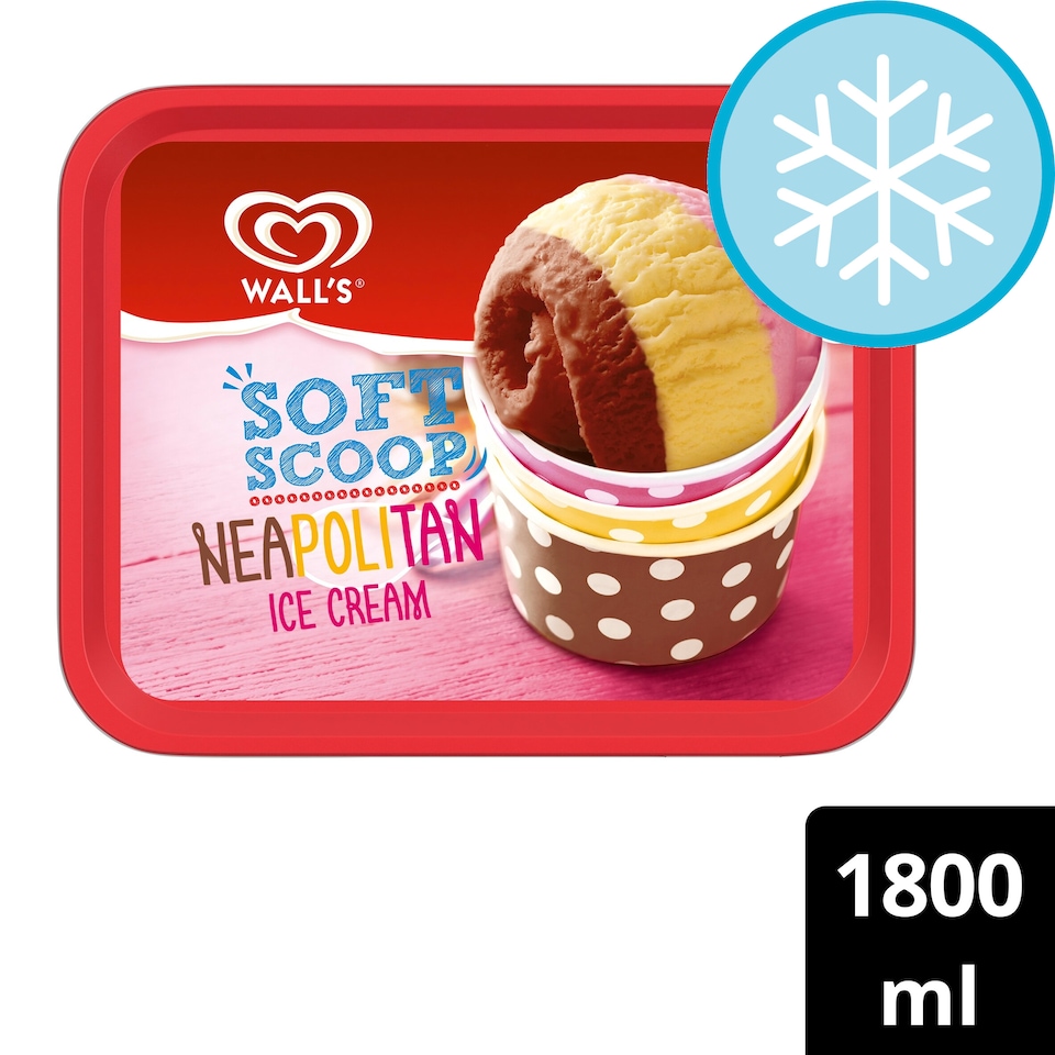 image 1 of Wall's soft scoop neapolitan Ice Cream Tub 1800ml